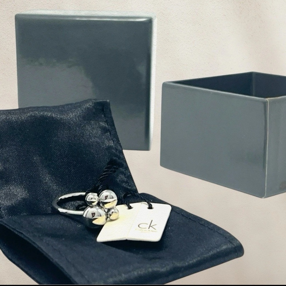 Calvin Klein Silver Fidget Ring | Spinner Ring | w/ Box & Black Pouch - Picture 3 of 4